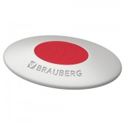 Ластик BRAUBERG 'Oval PRO', 40*26*8мм, овальный, красный пластиковый держатель, 229560