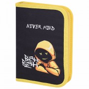 Пенал BRAUBERG с наполнением, 1 отделение, 1 откидная планка, 24 предмета, 21х14 см, 'Rebel', 271528