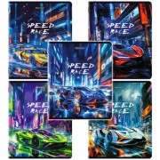 Тетради ДЭК А5 48 л. КОМПЛЕКТ 5 шт. BRAUBERG, скоба, клетка, глянцевый лак, 'АВТО', 404932