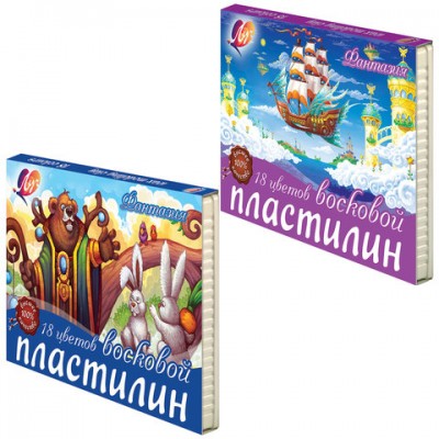 Пластилин восковой ЛУЧ 'Фантазия', 18 цветов, 270 г, со стеком, картонная упаковка, 25С1524-08