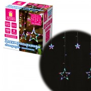 Электрогирлянда-занавес комнатная 'Звезды' 3х0,5 м, 108 LED, мультицветная, 220 V, ЗОЛОТАЯ СКАЗКА, 591356