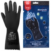 Перчатки латексные MANIPULA 'КЩС-2', ультратонкие, размер 7-7,5, S (малый), черные, L-U-032/CG-943