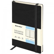Блокнот МАЛЫЙ ФОРМАТ (100x150 мм) А6, BRAUBERG 'Metropolis Ultra', под кожу, 80 л., клетка, черный, 113324