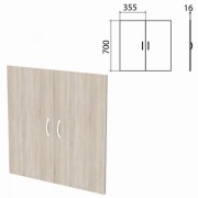 Дверь ЛДСП низкая 'Бюджет', КОМПЛЕКТ 2 шт., 355х16х700 мм, дуб сонома 091, 402879, 402879-091