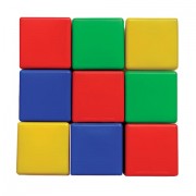 Кубики пластиковые, 9 шт., 8х8х8 см, цветные, 'Десятое королевство', 00900