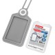 Бейдж вертикальный для пропуска и ID-карт, СИЛИКОНОВЫЙ, 85х54 мм, шнурок 42 см, серый, BRAUBERG, 238905