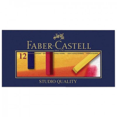 Пастель сухая художественная FABER-CASTELL 'Soft pastels', 12 цветов, квадратное сечение, 128312