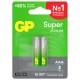 Батарейки КОМПЛЕКТ 2 шт., GP Super G-Tech, AAA (LR03, 24А), алкалиновые, мизинчиковые, блистер, 24A-2, 24A-2CR2