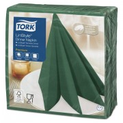 Салфетки бумажные нетканые сервировочные TORK 'LinStyle Premium', 39х39 см, 50 шт., темно-зеленые, 478847