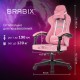 Кресло компьютерное BRABIX 'Shooter GM-123', 2 подушки, ткань, розовое/серое, 533213