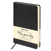 Ежедневник датированный 2026 А5 138x213 мм, BRAUBERG 'Imperial', под кожу, черный, 117063