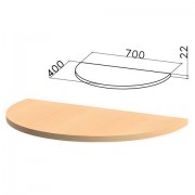 Стол приставной полукруг 'Монолит', 700х400х750 мм, БЕЗ ОПОРЫ (640137), цвет бук бавария, ПМ34.1
