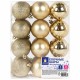 Шары ёлочные 24 шт., 6 см, 'Trio', пластик, ЗОЛОТИСТЫЕ (глянец, матовый, глиттер), ЗОЛОТАЯ СКАЗКА, 592163