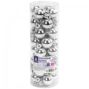 Шары ёлочные 32 шт., 2,5 см, 'Tender Shine', пластик, серебристые, глянец, ЗОЛОТАЯ СКАЗКА, 592501