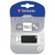 Флеш-диск 16 GB VERBATIM PinStripe USB 2.0, черный, 49063