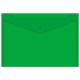 Папка-конверт с кнопкой прозрачная А4 BRAUBERG UNIVERSAL, до 100 листов, зеленая, 0,15 мм, 273074