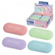 Ластик BRAUBERG 'PASTEL OVAL', 50х23х10 мм, цвета ассорти, овальный, 274023