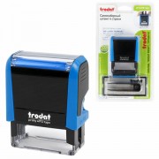 Штамп самонаборный 4-строчный, 47х18 мм, синий, TRODAT 4912 P4, корпус СИНИЙ, КАССА В КОМПЛЕКТЕ, 67581