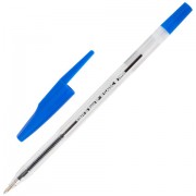 Ручка шариковая STAFF 'Basic BP-66 CLASSIC', СИНЯЯ, корпус прозрачный, узел 1 мм, линия письма 0,5 мм, 144455