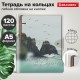 Тетрадь на кольцах А5, 175х215 мм, 120 л., гибкий пластик, клапан, BRAUBERG STYLISH, 'Море и скалы', 405226