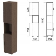 Шкаф полузакрытый 'Канц', 350х350х1830 мм, цвет венге (КОМПЛЕКТ)