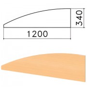 Экран-перегородка 'Монолит', 1200х16х340 мм, БЕЗ ФУРНИТУРЫ (код 640237), бук бавария, ЭМ20.1