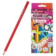 Карандаши цветные кросс-серия МОНСТРИКИ, 12 цветов, трехгранные, BRAUBERG, 182112