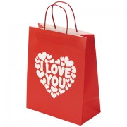Пакет подарочный (1 штука) 26х13х32 см (L) 'Love Kraft', крафт, ЗОЛОТАЯ СКАЗКА, 700843