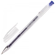 Ручка гелевая BRAUBERG 'Jet', СИНЯЯ, корпус прозрачный, узел 0,5 мм, линия письма 0,35 мм, 141019