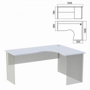 Стол компактный ЧАСТЬ 1 'Арго', 1600х1200х760 мм, правый, серый