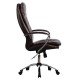 Кресло офисное МЕТТА 'LK-3CH', кожа, хром, коричневое
