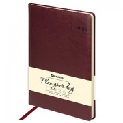Ежедневник датированный 2026 БОЛЬШОЙ ФОРМАТ 210х297 мм, А4, BRAUBERG 'Imperial', под кожу, бордо, 117248