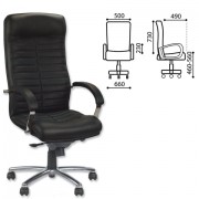 Кресло офисное 'Orion steel chrome', кожа, хром, черное