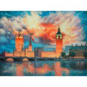 Картина стразами (алмазная мозаика) 40х50 см, ОСТРОВ СОКРОВИЩ 'Небо Лондона', на подрамнике, 662592