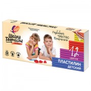 Пластилин детский ЛУЧ 'Школа творчества', 12 цветов, 240 г, стек, картонная упаковка, 29С 1763-08