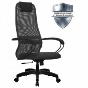 Кресло офисное МЕТТА 'SU-B-8' пластик, ткань-сетка, сиденье мягкое, темно-серое