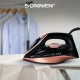 Утюг паровой SONNEN SI-6680, 2200 Вт, керамическое покрытие, антикапля, черный/розовый, 456997