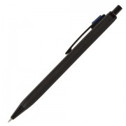 Ручка бизнес-класса шариковая BRAUBERG Tono, СИНЯЯ, корпус черный, синие детали, 0,5м, 143489