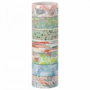 Клейкие WASHI-ленты для декора 'Микс №1', 15 мм х 3 м, 7 цветов, рисовая бумага, ОСТРОВ СОКРОВИЩ, 661709