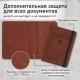Обложка для паспорта и документов с защитой от считывания, 9 карманов, резинка, экокожа, коричневая, BRAUBERG, 238751