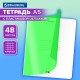 Тетрадь пластиковая обложка (НЕОН) А5, 48 листов, скоба, клетка, BRAUBERG 'Smart Cover', ЗЕЛЕНАЯ, 405038
