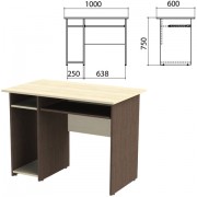 Стол компьютерный 'Канц', 1000х600х750 мм, с тумбой, цвет дуб молочный/венге (КОМПЛЕКТ)