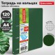 Тетрадь на кольцах БОЛЬШАЯ А4 (240х310 мм), 120 листов, под кожу, клетка, BRAUBERG 'Joy', зелёный/светло-зелёный, 404508