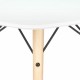 Стол обеденный BRABIX 'Eames T-01', круглый диаметр 80 см, опоры дерево, пластик белый, 532633