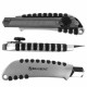 Нож канцелярский 18 мм BRAUBERG 'Metallic', роликовый фиксатор, резиновые вставки, металл, 237159