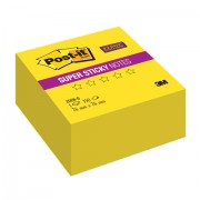 Блок самоклеящийся (стикер) POST-IT Super Sticky, 76х76 мм, 350 л., неоновый желтый, 2028-S