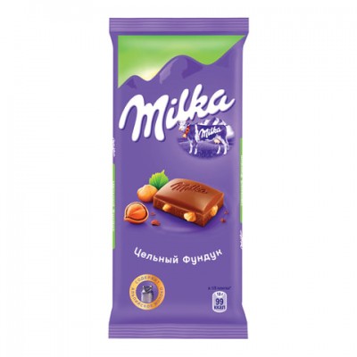 Шоколад MILKA (Милка), молочный, с фундуком, 90 г, 100841