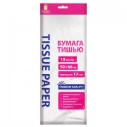 Цветная бумага ТИШЬЮ 17 г/м2, 50х66 см, 10 листов, цвет белый, ЗОЛОТАЯ СКАЗКА, 116483