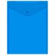 Папка-конверт с кнопкой прозрачная А4 BRAUBERG UNIVERSAL, вертикальная, синяя, 0,15 мм, 273076