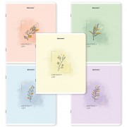 Тетради ДЭК А5 48 л. КОМПЛЕКТ 5 шт. BRAUBERG, скоба, клетка, матовая ламинация, фольга, 'Pastel Art', 404678